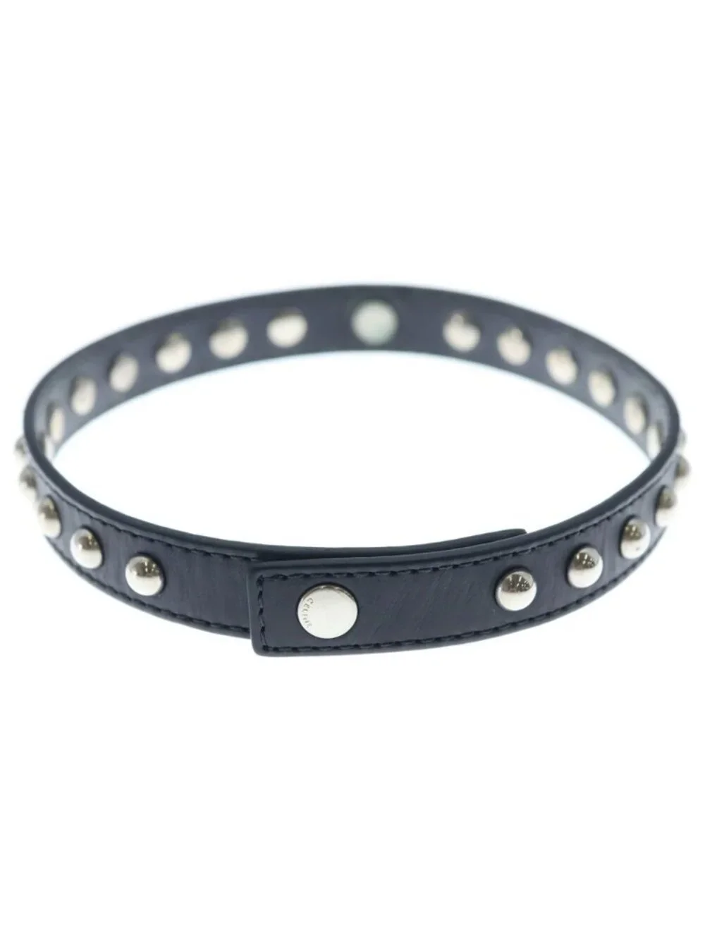 Celine Studded Choker Leather Necklace Black